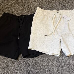 American Eagle Outfitters Black and Cream Athletic Shorts